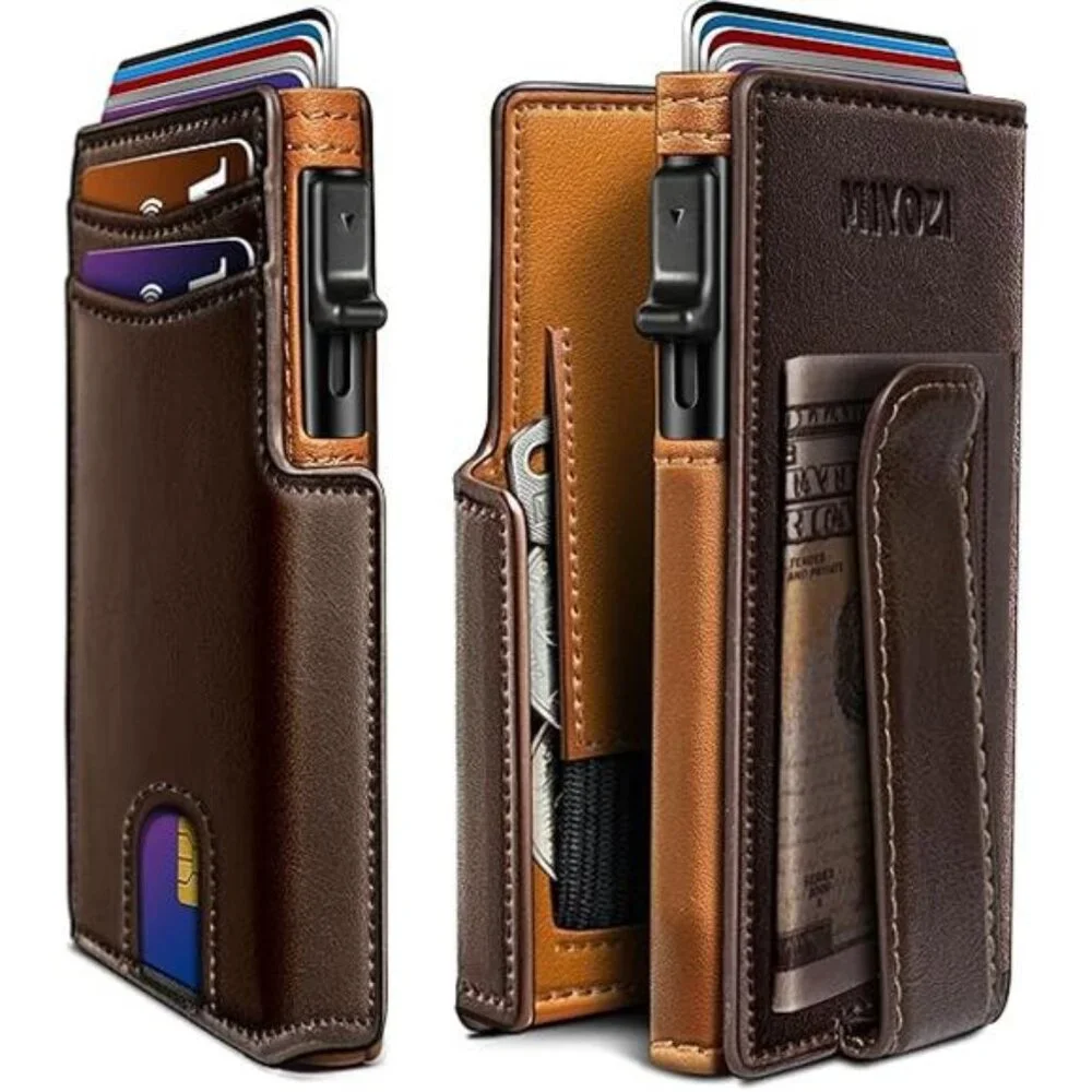 Men Wallet,with Money Clip Coins Pocket ID Window,Slim Front Pocket RFID